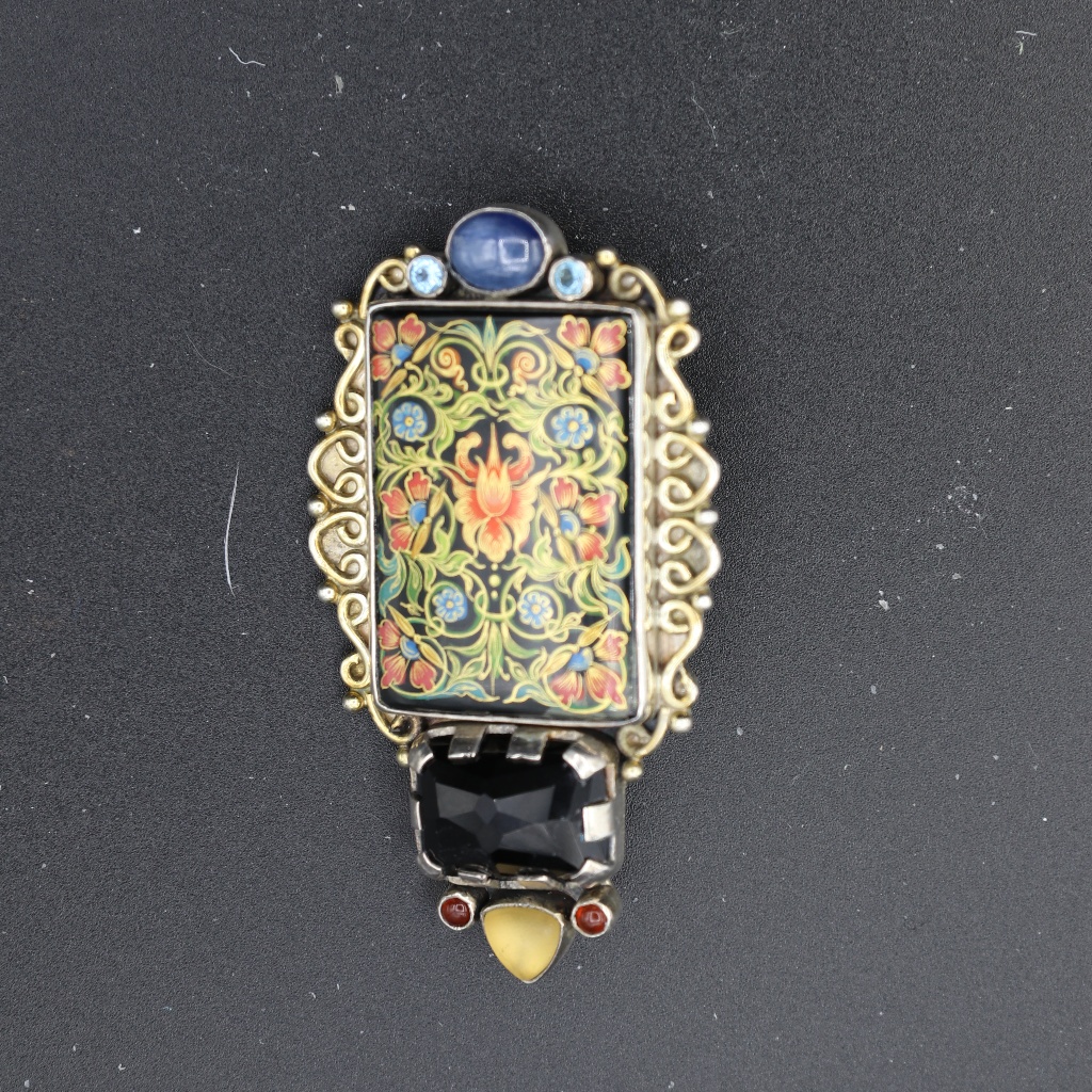 Vintage Amy Kahn Russell Pin/Pendant Akr Silver